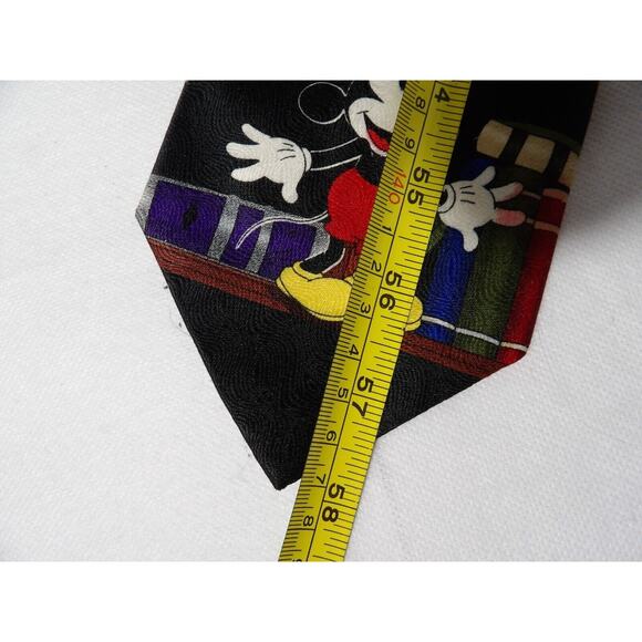 Vintage Mickey Unlimited Mens Neck Tie Mickey Mouse Books Library 90s Retro - Picture 7 of 7